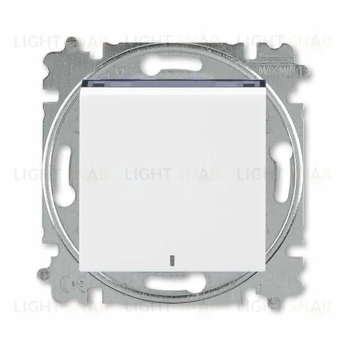 Выключатель одноклавишный с подсветкой ABB Levit, 10 А, белый-дымчатый чёрный 2CHH590146A6062 2CHH590146A6062