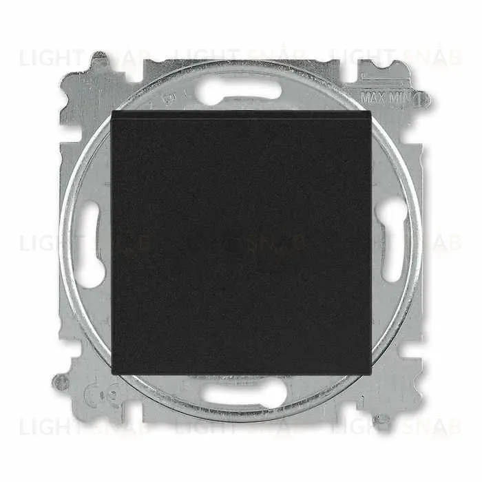 Выключатель одноклавишный перекрестный ABB Levit (из 3-х мест), 10А, антрацит-дымчатый чёрный 2CHH590745A6063 2CHH590745A6063