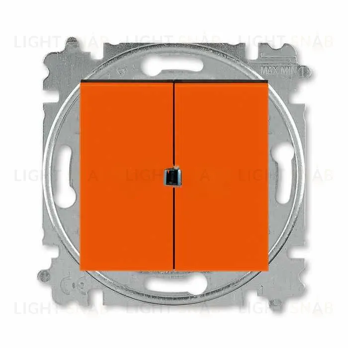 Переключатель двухклавишный ABB Levit (с 2-х мест), 10А, оранжевый-дымчатый чёрный 2CHH595245A6066 2CHH595245A6066