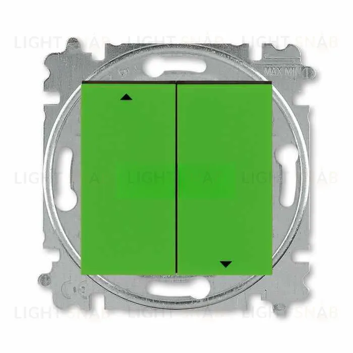 Выключатель управления жалюзи клавишный ABB Levit, зеленый-дымчатый чёрный 2CHH598945A6067 2CHH598945A6067