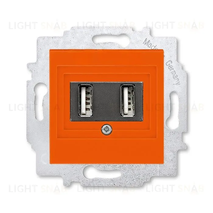 Usb розетка двойная для зарядки (1,4А) ABB Levit, оранжевый 2CHH290040A6066 2CHH290040A6066