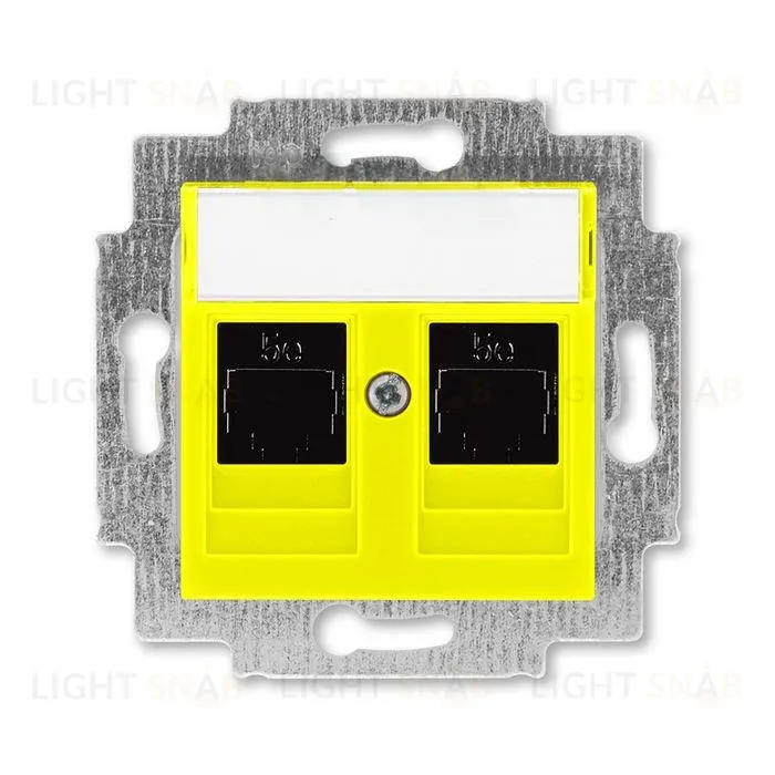 Розетка компьютерная двойная ABB Levit RJ45 6 кат, желтый 2CHH296118A6064 2CHH296118A6064