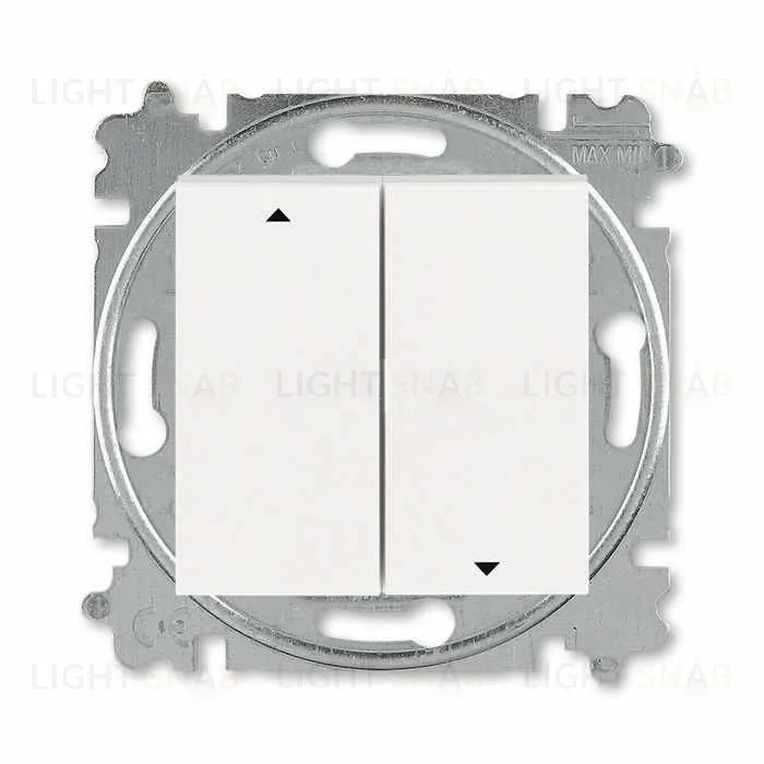 Выключатель управления жалюзи кнопочный ABB Levit, жемчуг-ледяной 2CHH598845A6068 2CHH598845A6068