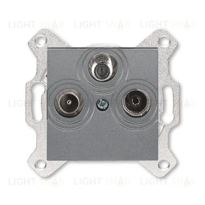 Розетка TV-R-SAT единственная ABB Levit, сталь 2CHH083303A6069 2CHH083303A6069