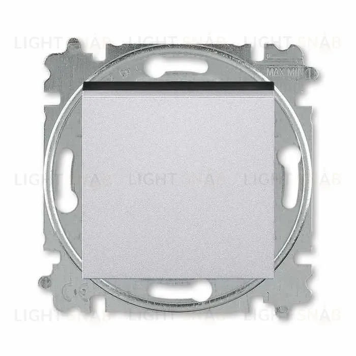 Выключатель одноклавишный ABB Levit, 10 А, серебро-дымчатый чёрный 2CHH590145A6070 2CHH590145A6070