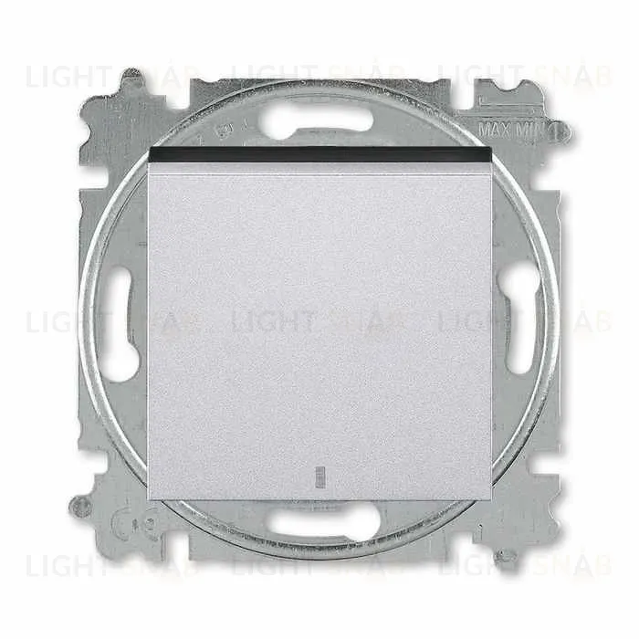 Переключатель одноклавишный с подсветкой ABB Levit (с 2-х мест) 10А, серебро-дымчатый чёрный 2CHH590646A6070 2CHH590646A6070