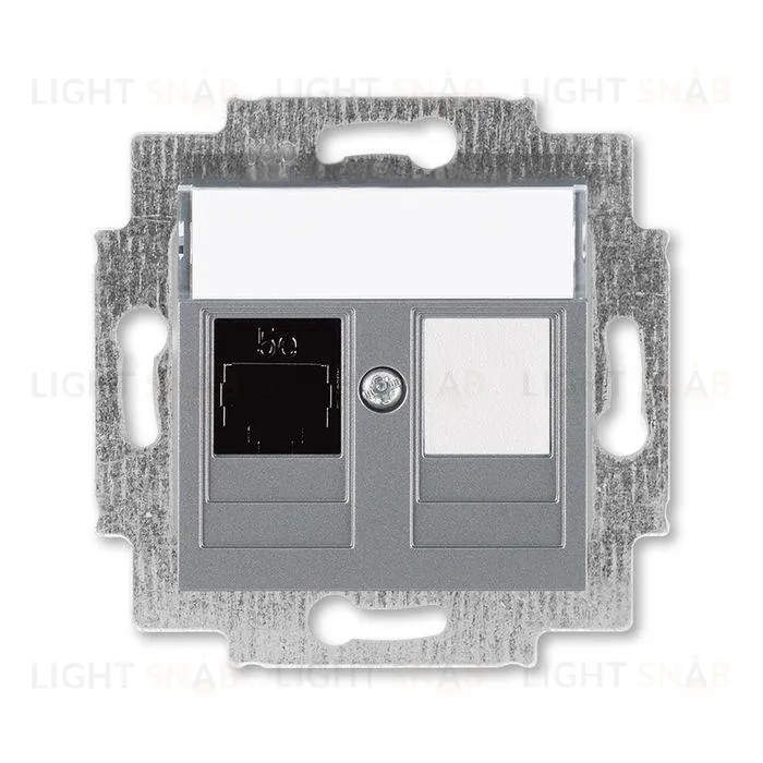 Розетка компьютерная одинарная ABB Levit RJ45 6 кат, сталь 2CHH296117A6069 2CHH296117A6069