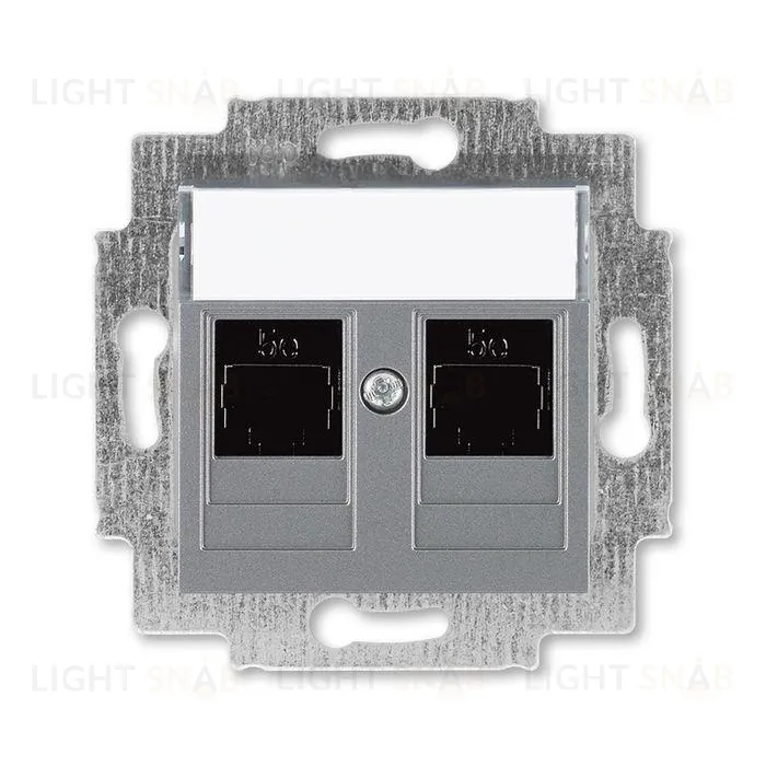 Розетка компьютерная двойная ABB Levit RJ45 6 кат, сталь 2CHH296118A6069 2CHH296118A6069