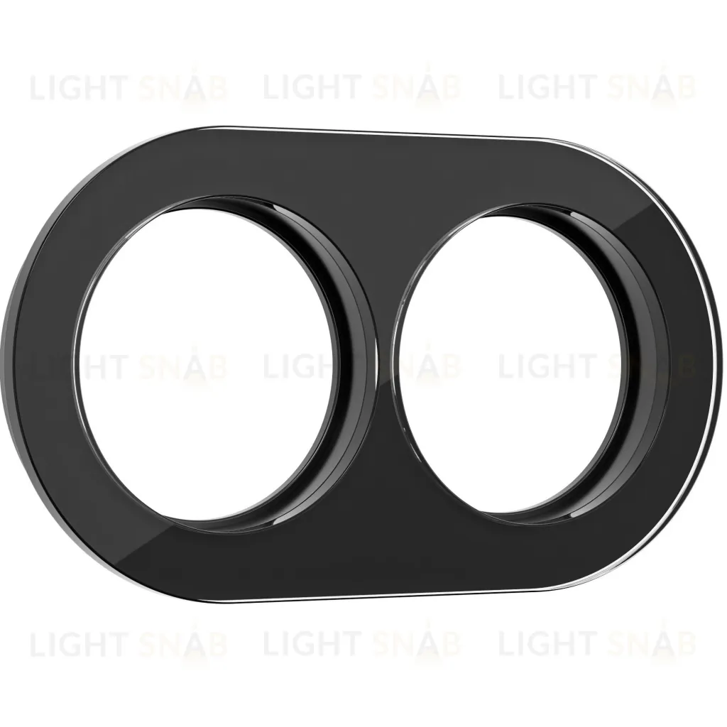 Рамка двойная Werkel Favorit Runda черное стекло a051629 a051629