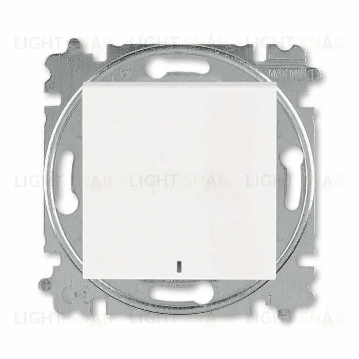 Выключатель одноклавишный с подсветкой ABB Levit, 10 А, жемчуг-ледяной 2CHH590146A6068 2CHH590146A6068