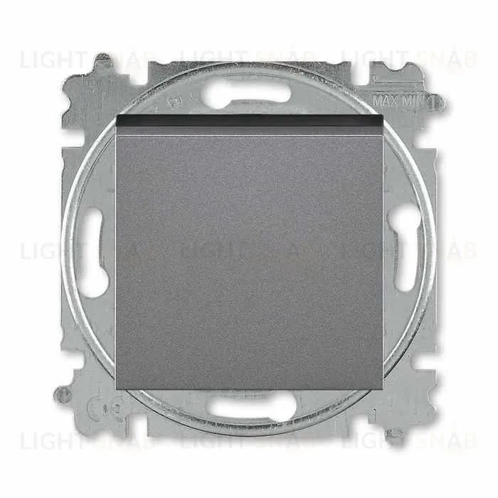 Выключатель одноклавишный ABB Levit, 10 А, сталь-дымчатый чёрный 2CHH590145A6069 2CHH590145A6069