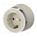 Розетка с заземлением и шторками 16А/250В Werkel Vintage слоновая кость матовый-хром a055930 a055930