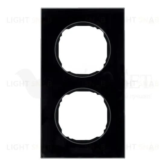 Рамка двойная для установки заподлицо Berker R.8 черное стекло 10122616 10122616