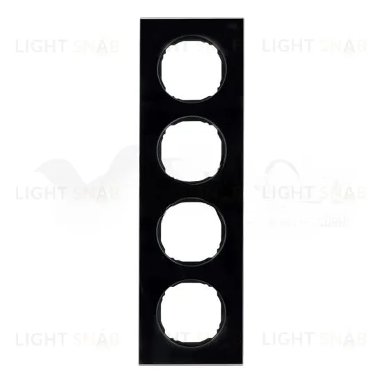 Рамка четверная для установки заподлицо Berker R.8 черное стекло 10142616 10142616