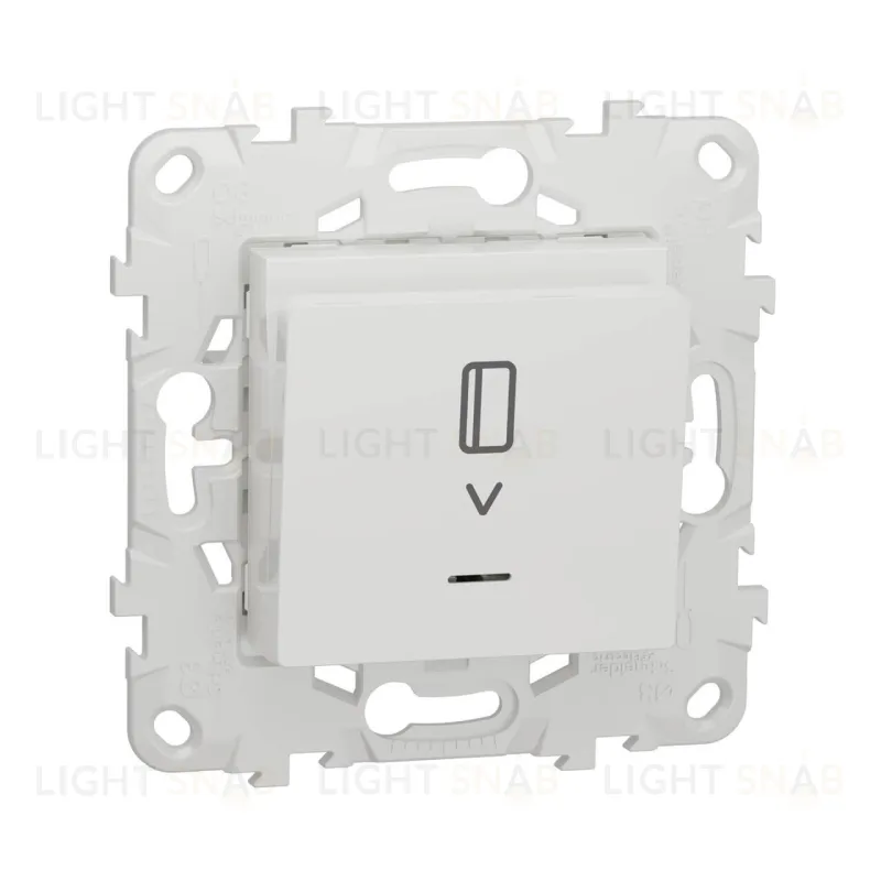 Карточный выключатель с подсветкой без задержки времени 10А/250 В~ Schneider Unica New, белый NU528318 NU528318