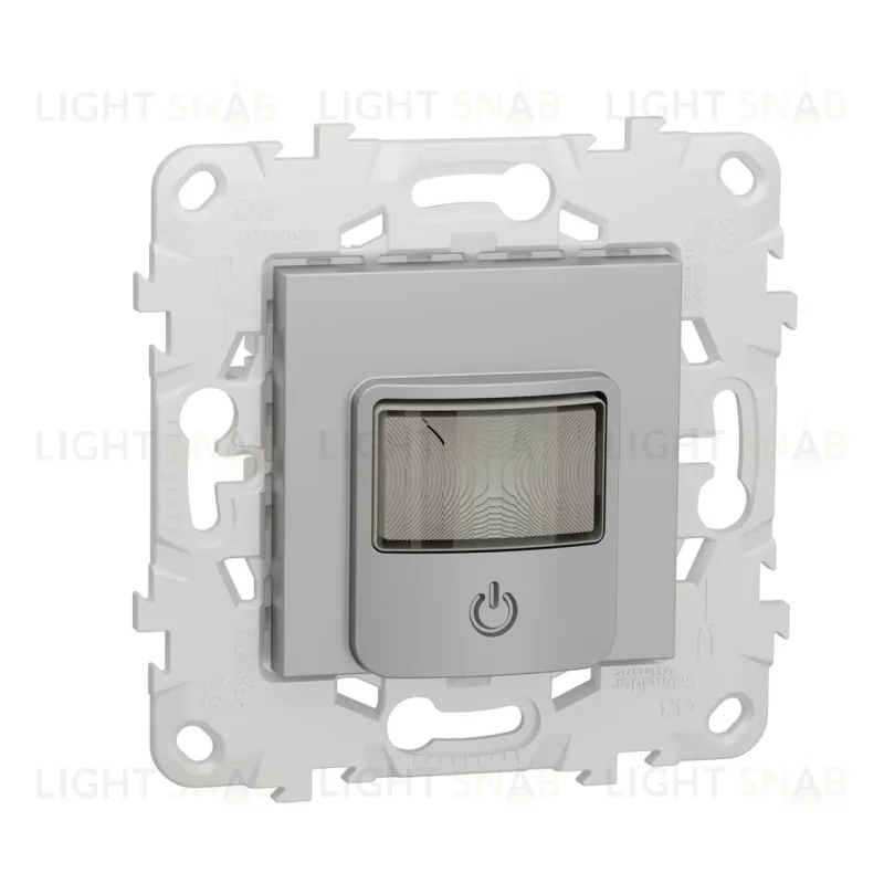 Датчик движения с выключателем 3-х проводной 10А до 1050Вт Schneider Unica New, алюминий NU552530 NU552530