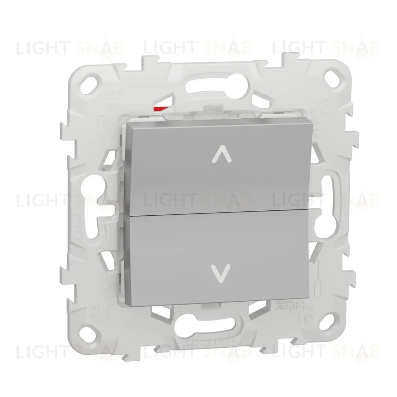 Кнопочный выключатель управления для жалюзи и рольставней 6А/250 В~ Schneider Unica New, алюминий NU520730 NU520730