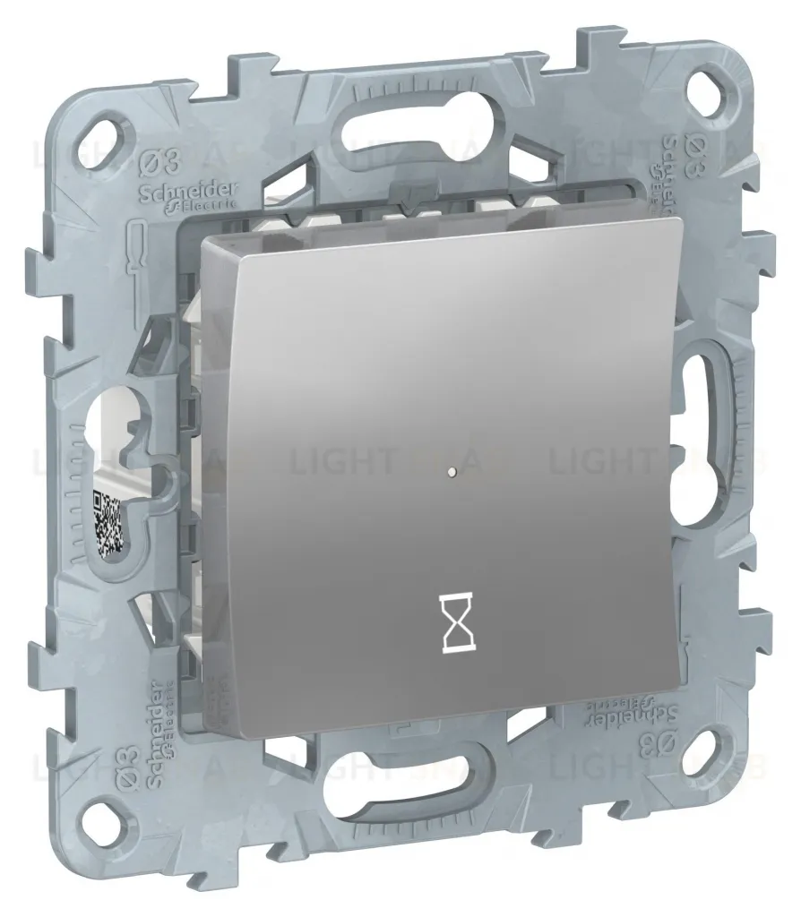 Реле таймера обратного отсчета, 10 А 3-х проводной, от 5 мин до 8 ч Schneider Unica New, алюминий NU553530 NU553530