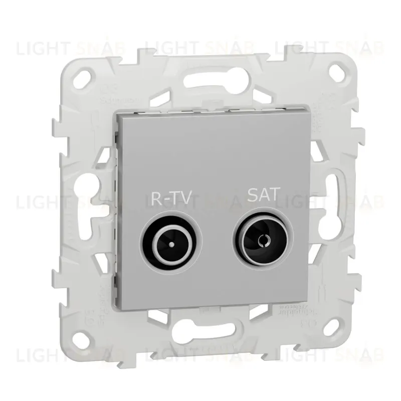 Розетка TV-R/SAT проходная, Schneider Unica New, алюминий NU545630 NU545630