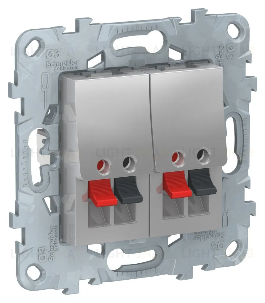 Розетка двойная акустическая Schneider Unica New, алюминий NU548930 NU548930