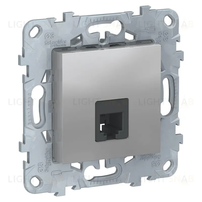 Розетка телефонная одинарная RJ 11 Schneider Unica New, алюминий NU549230 NU549230