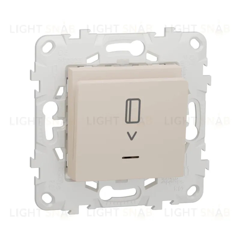 Карточный выключатель с подсветкой без задержки времени 10А/250 В~ Schneider Unica New, бежевый NU528344 NU528344