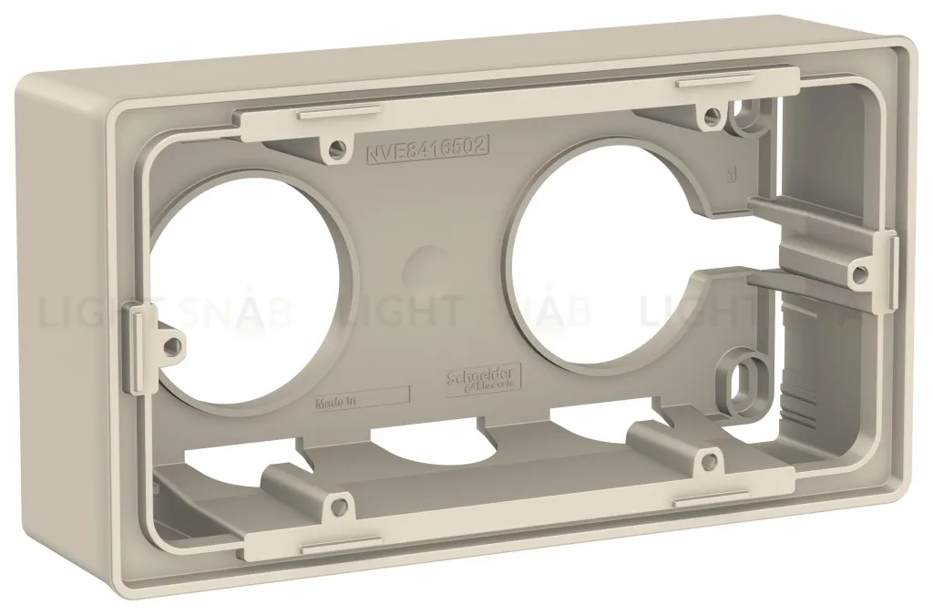 Двухместная коробка для накладного монтажа Schneider Electric Unica Studio, бежевый NU800444 NU800444