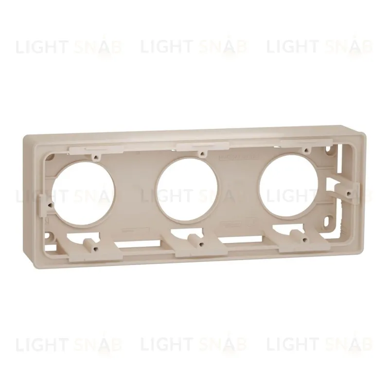 Трехместная коробка для накладного монтажа Schneider Electric Unica Studio, бежевый NU800644 NU800644