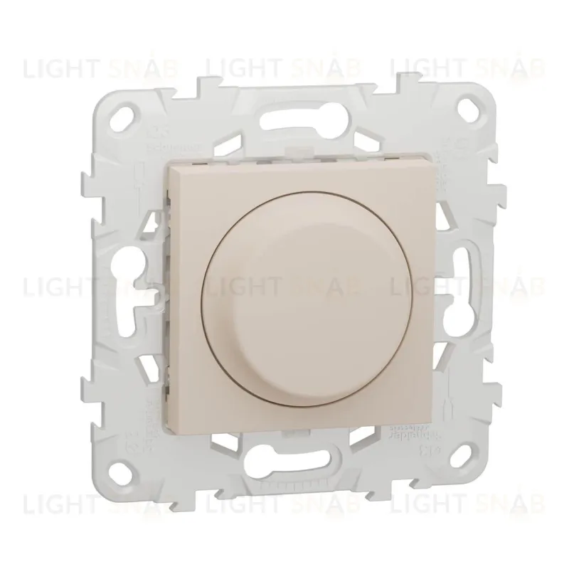 Cветорегулятор LED поворотно-нажимной универсальный 4-200 Вт, Schneider Unica New, бежевый NU551444 NU551444