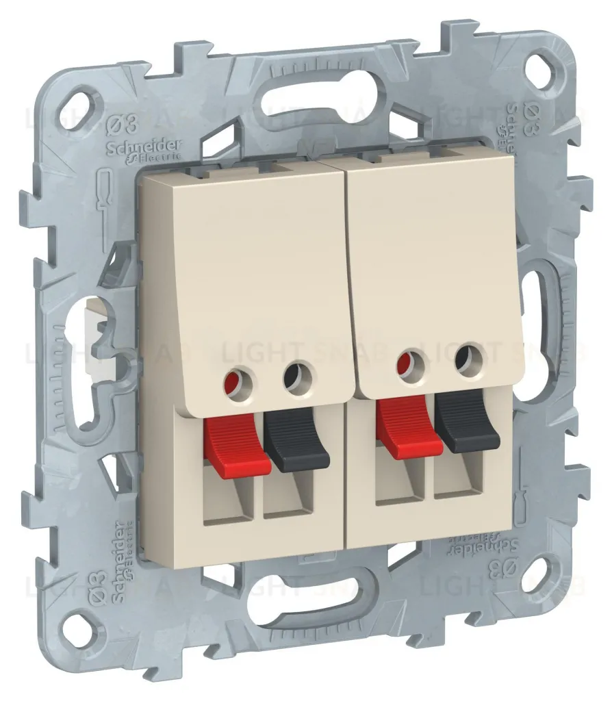 Розетка двойная акустическая Schneider Unica New, бежевый NU548944 NU548944