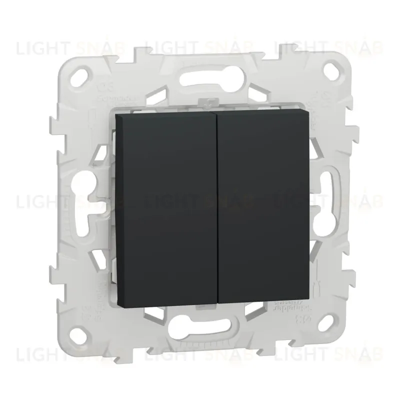 Выключатель двухклавишный 10А/250 В~ Schneider Unica New, антрацит NU521154 NU521154