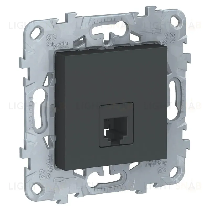 Розетка телефонная одинарная RJ 11 Schneider Unica New, антрацит NU549254 NU549254