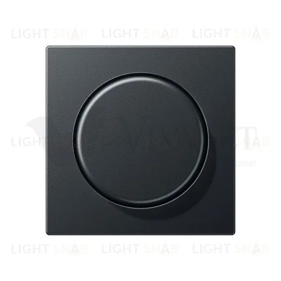 Светорегулятор JUNG универсальный поворотно-нажимной LED 3-100Вт., 20-420Вт ламп накал. и галог., антрацит матовый 1731DD+A1740BFANM 1731DD + A1740BFANM