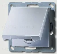 Розетка с заземлением с откидной крышкой и уплотнительной мембраной IP44 Jung 16А/250В A1520BFKLAL+551WU A1520BFKLAL + 551WU