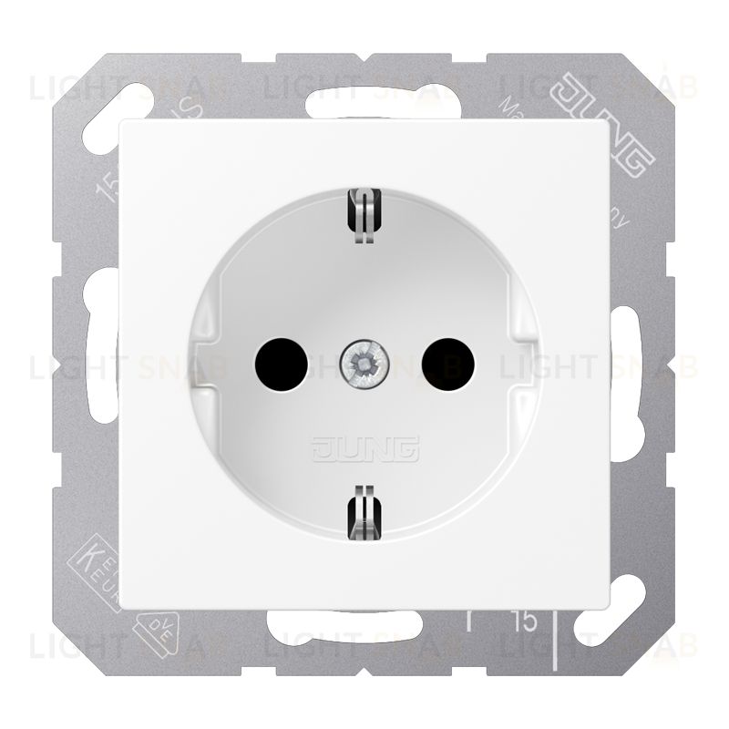 Розетка с заземлением Jung 16А/250В белый матовый A1520BFWWM A1520BFWWM
