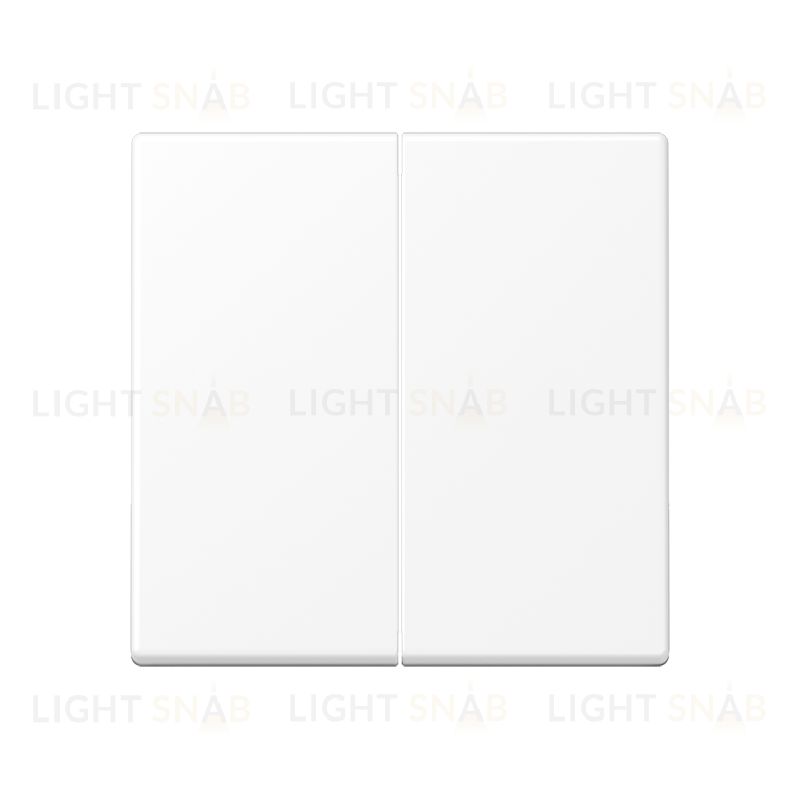 Выключатель двухклавишный проходной (вкл/выкл с 2-х мест) Jung 10А/250В белый матовый 509u+A595WWM 509u + A595WWM