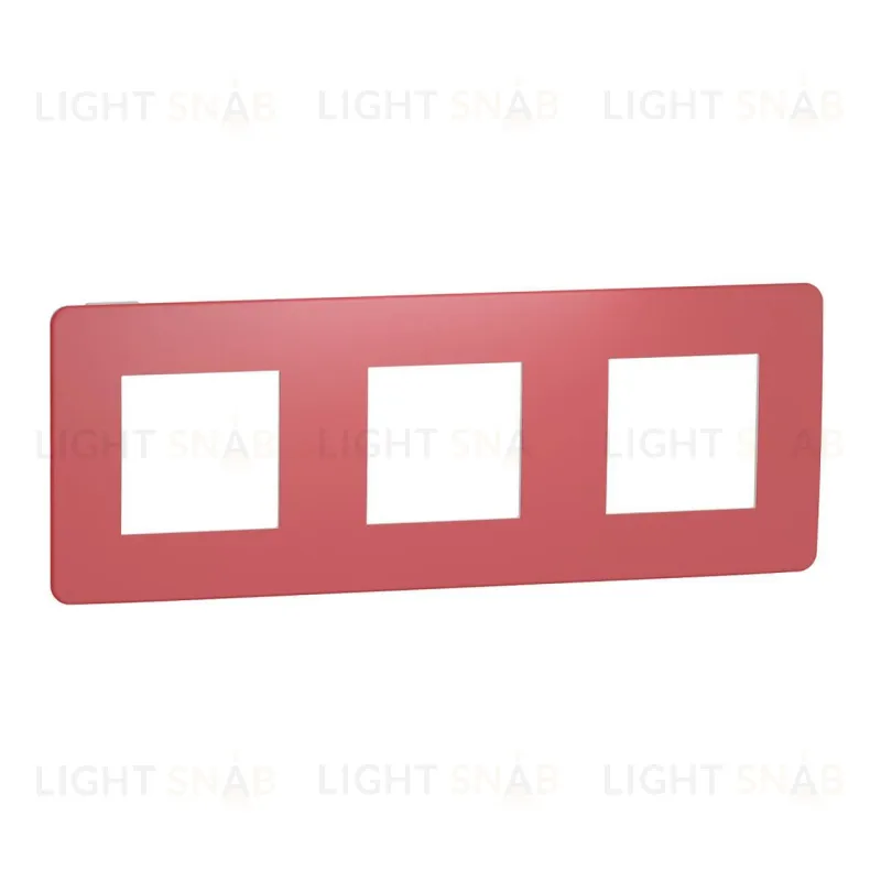 Рамка тройная Schneider Electric Unica Studio Color, красный-белый NU280613 NU280613