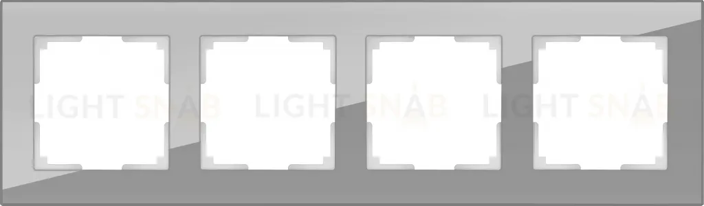 Рамка четверная Werkel Favorit, серое стекло a050966 a050966