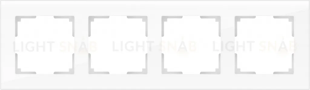 Рамка четверная Werkel Favorit, белое стекло a051194 a051194