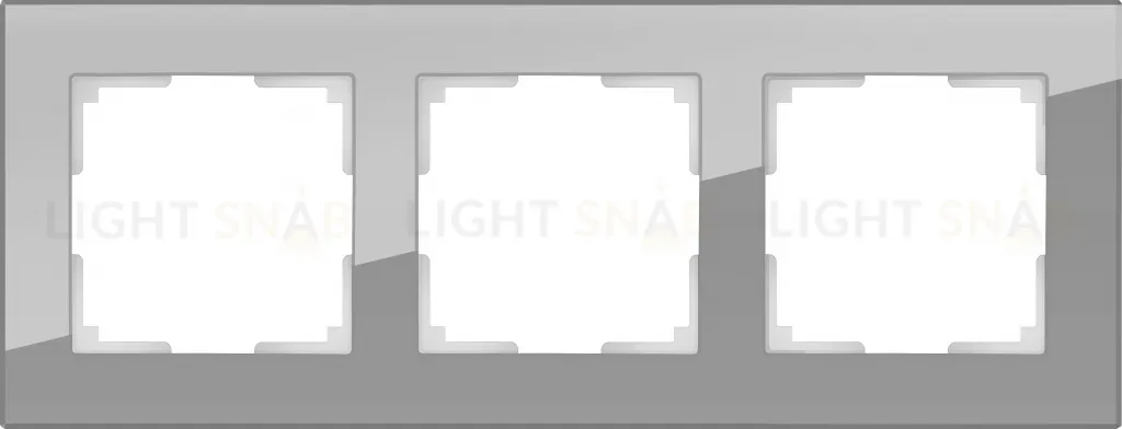 Рамка тройная Werkel Favorit, серое стекло a050963 a050963