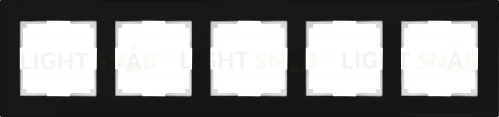 Рамка пятерная Werkel Favorit, черное стекло a051437 a051437
