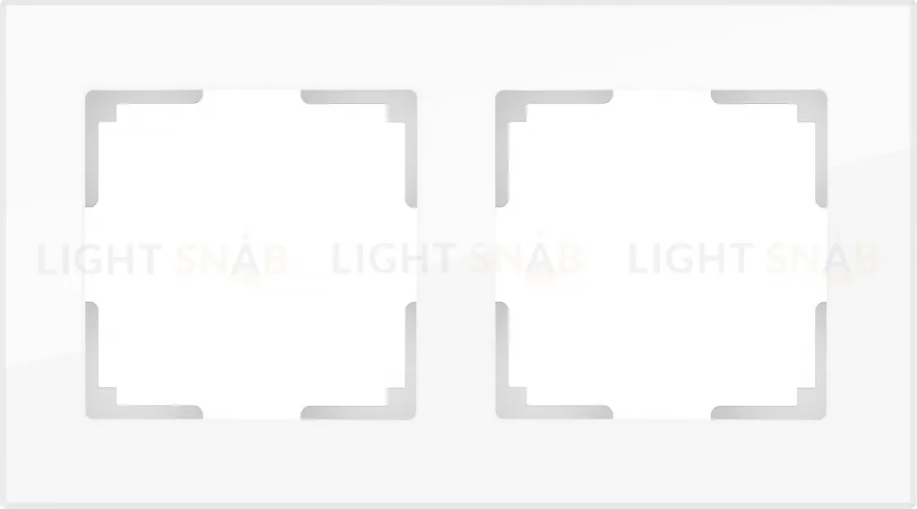 Рамка двойная Werkel Favorit, белое стекло a051193 a051193