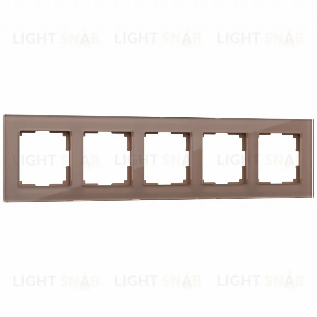 Рамка пятерная Werkel Favorit, латте стекло a058822 a058822