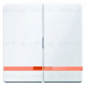 Выключатель двухклавишный с подсветкой Berker 10А/250В, полярная белизна 3035+16276089+1675 3035 + 16276089 + 1675