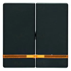 Выключатель двухклавишный с подсветкой Berker 10А/250В, антрацит 3035+16276086+1675 3035 + 16276086 + 1675