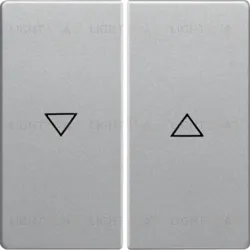 Выключатель управления жалюзи 2-х клавишный Berker, 10А/250В, алюминий с эффектом бархата 16256084+303520 16256084 + 303520