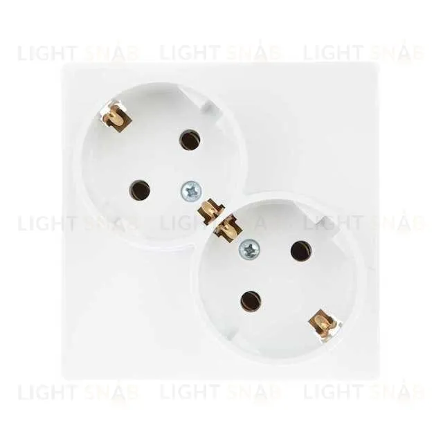 Розетка двойная с заземлением Simon 24 16А/250В, белый 2450459-030 2450459-030