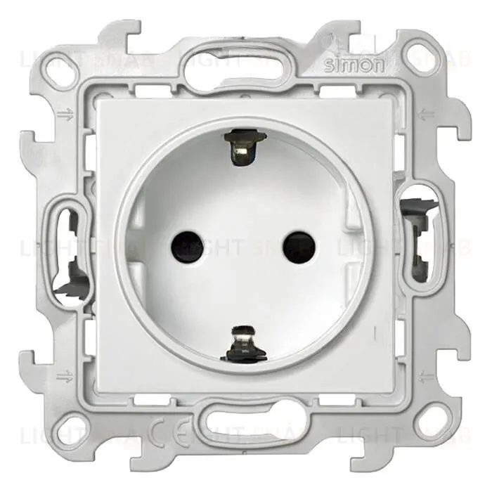 Розетка с заземлением со шторками Simon 24 Push&Go 16А/250В, белый 2420432-030 2420432-030
