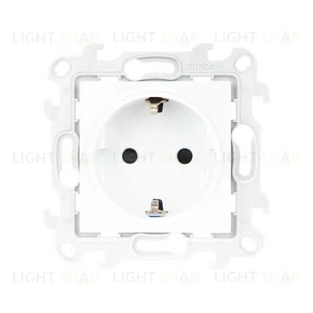 Розетка с заземлением со шторками Simon 24 16А/250В, белый 2450432-030 2450432-030