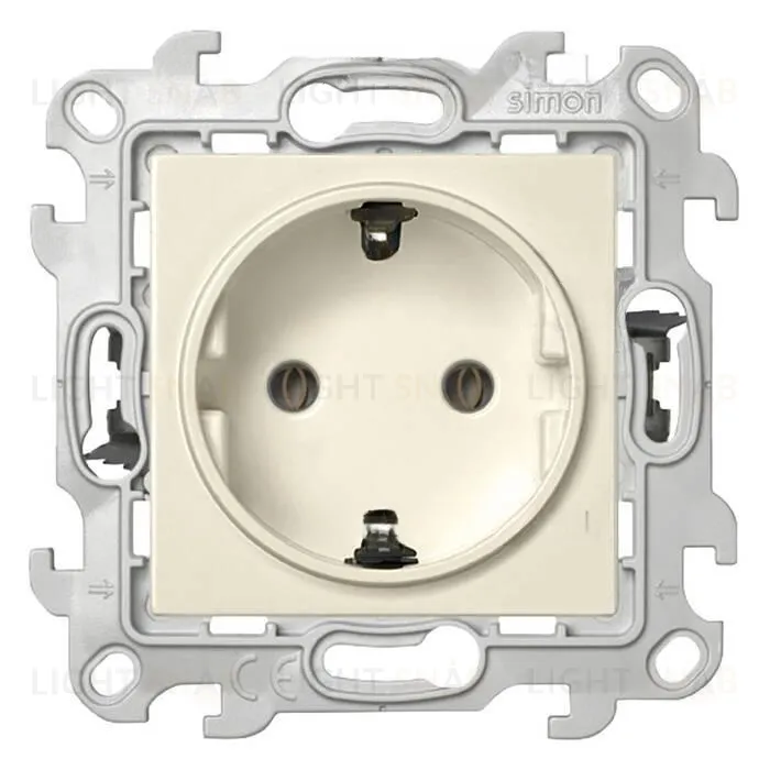 Розетка с заземлением Simon 24 Push&Go 16А/250В, слоновая кость 2420434-031 2420434-031